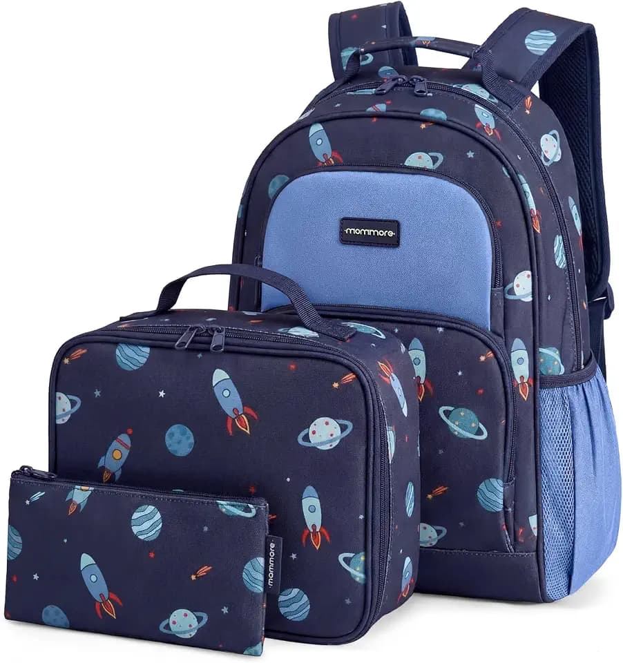 mommore Kids Backpack Set Kindergarten School Bookbag for Boys Girls 4-8