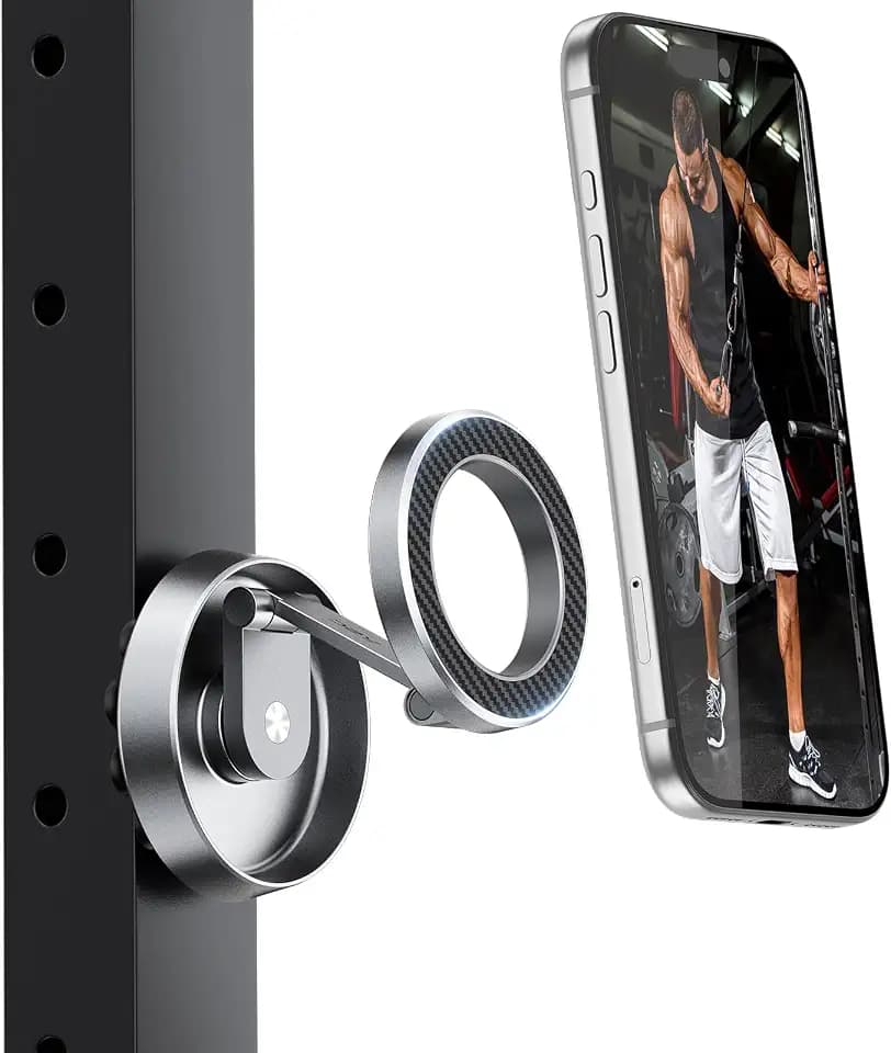 A2C Gym Magnetic Phone Holder, Aluminum Alloy Phone Mount with Suction Cup