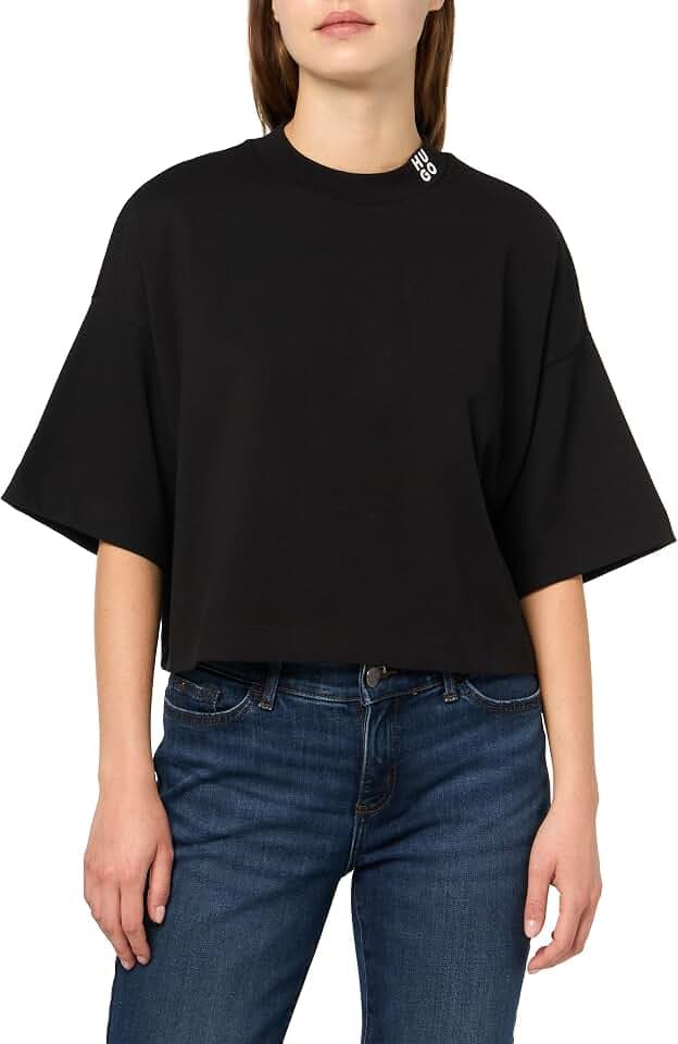 Hugo Women's Stacked Logo Cropped T-Shirt