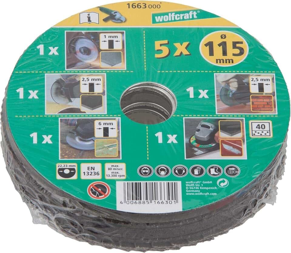 wolfcraft Starter-Set für Winkelschleifer ø115mm, 1663000