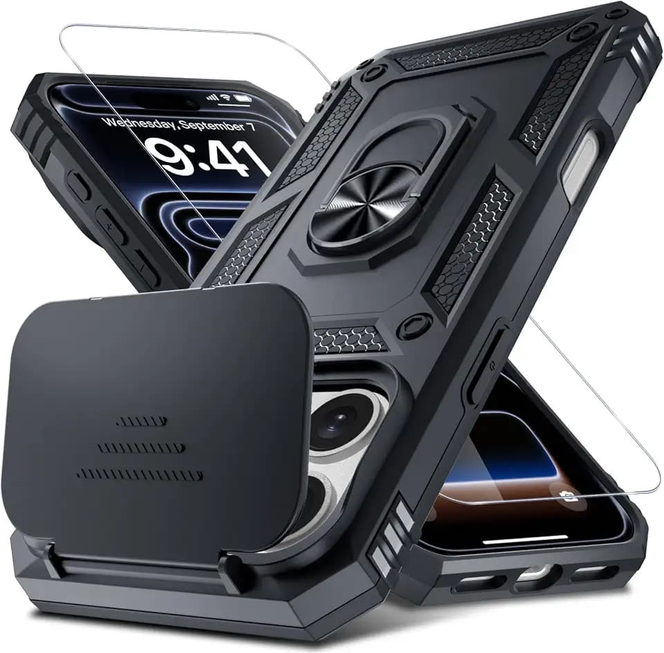 for iPhone 17 Pro Max/18 Pro Max Phone Case Built in foldable Camera Cover