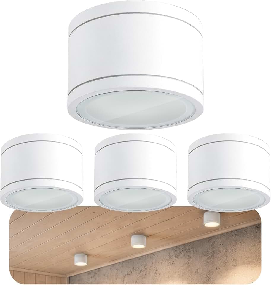 SSC-LUXon CELI-WX Aufbauspot 4 Stück weiß rund IP44 für GX53