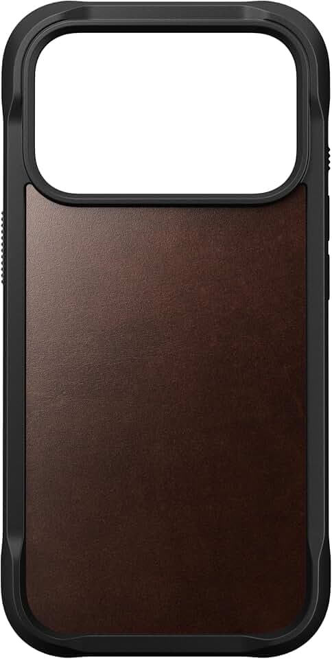 NOMAD Rugged Leather Case | für iPhone 17 Pro |Schutzhülle aus Polycarbonat mit TPU-Bumper | Matte PET-Rückseite | MagSafe-kompatibel | Rustic Brown Horween