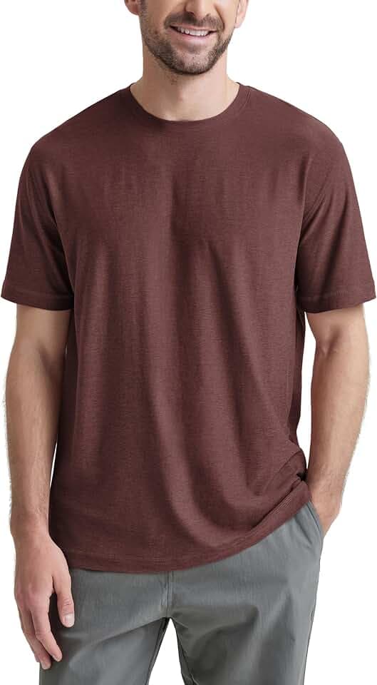 ODODOS Men's Performance T-Shirt - odSTRATUM Tech Tee, Ultra Soft Moisture Wicking UPF 50+ Fitness Shirts - The Ascent Series