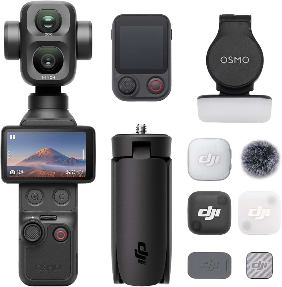 DJI Osmo Pocket 4P Vlog Combo, Vlog-Kamera mit Dual-Objektiv, kinoreifes 4K