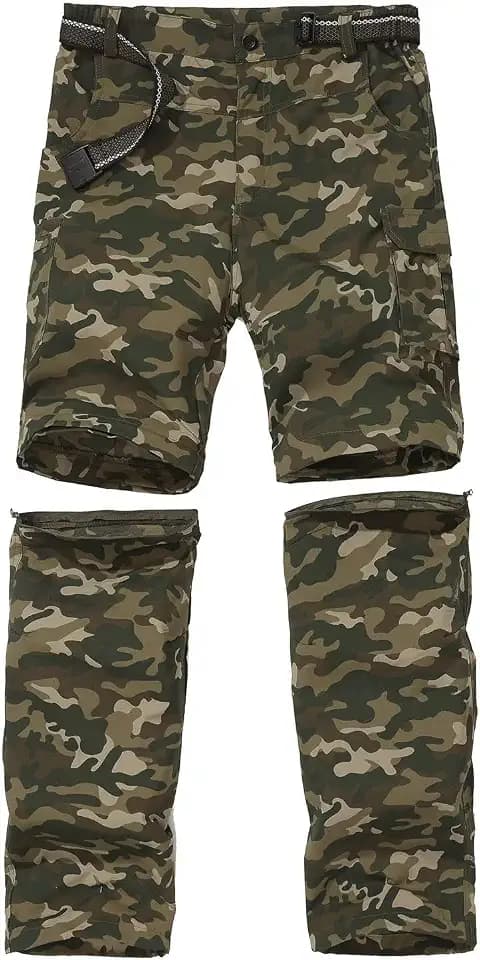 FLYGAGA Jungen Wanderhose Zip Off Hose Outdoorhose Kinder abnehmbare hosebeine Shorts Schnelltrocknend Trekkinghose Mädchen Sommer mit Gürtel Atmungsaktiv