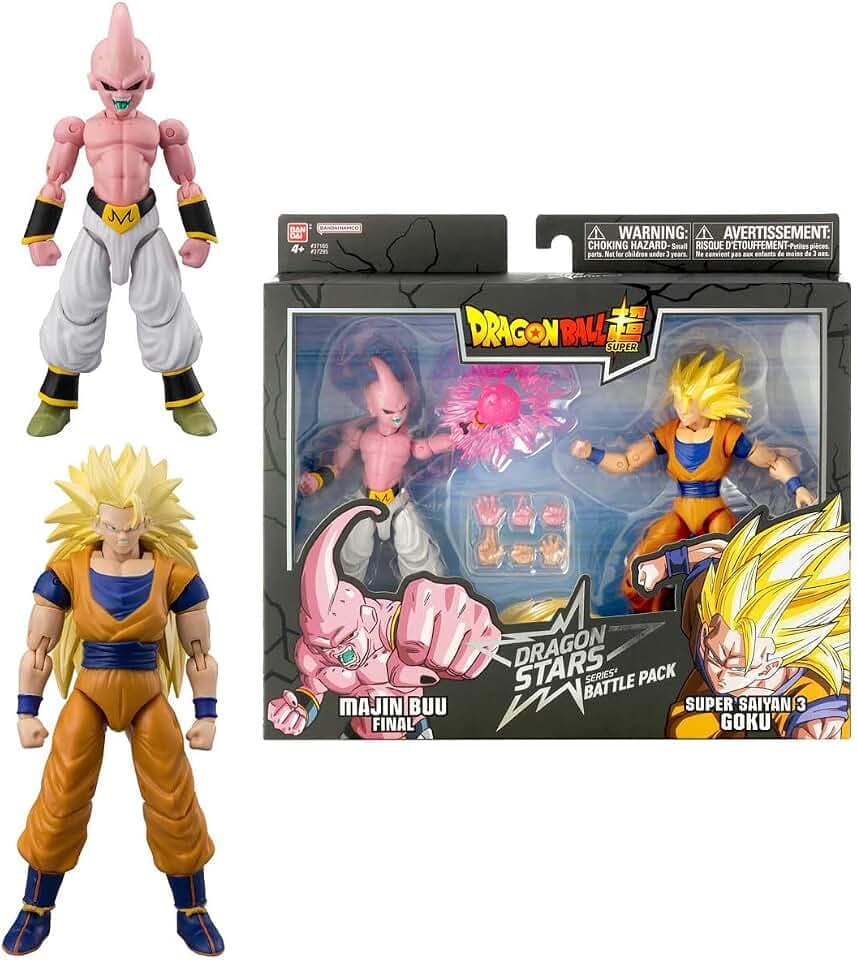 Dragon Stars Series - Dragon Ball Super - Super Saiyan 3 Goku vs Majin Buu Final Battle Pack Action Figure Set
