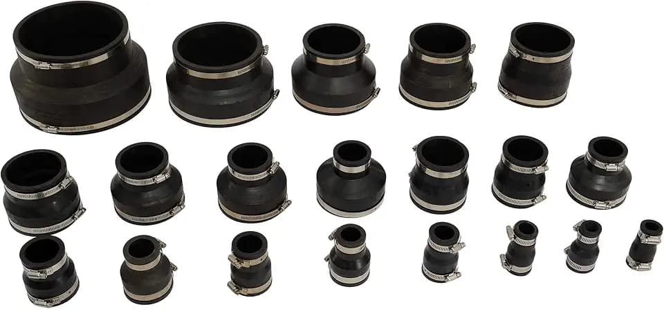 Flexible Gummireduzierung, Reduziermuffe, Rohrverbinder für PVC-Rohr, Flexible Muffe, Gummimuffe, Reduzierung, Manschette, Pool Verbindung, Reduzierstück (135 x 88 mm)