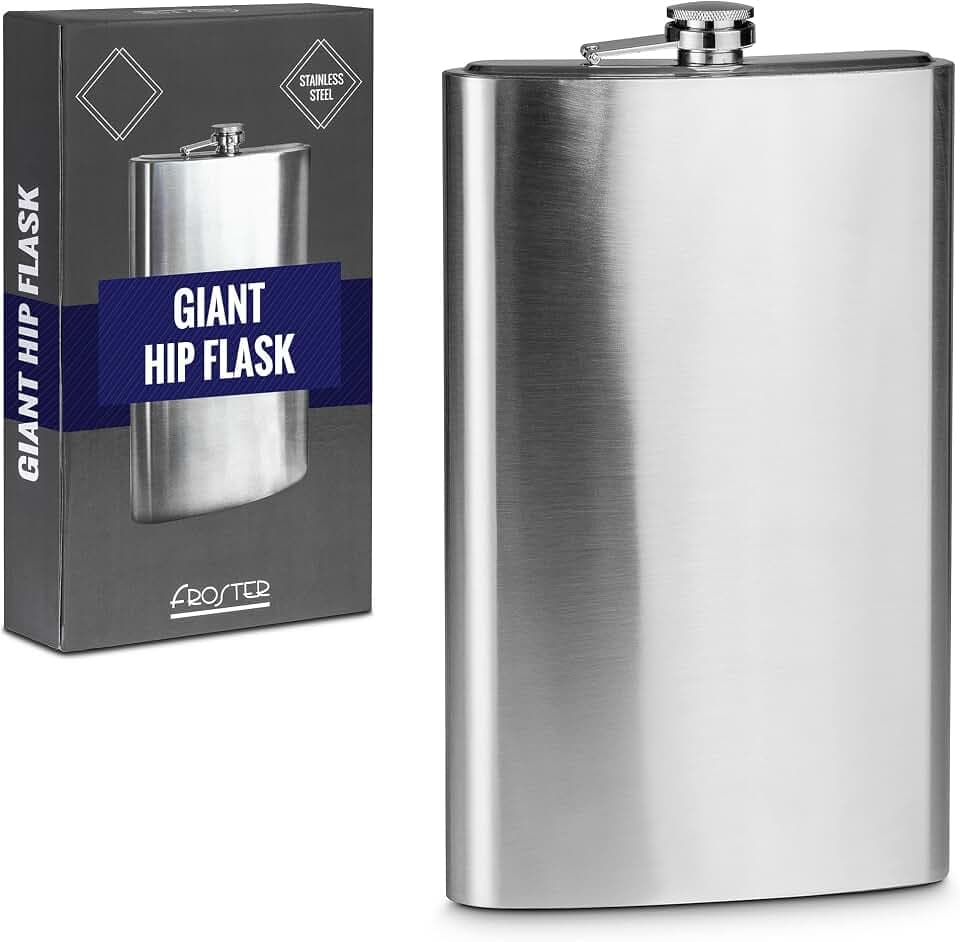 Froster Gigantischer Flachmann Edelstahl, XXL Flachmann Groß 1,75 l, Riesiger