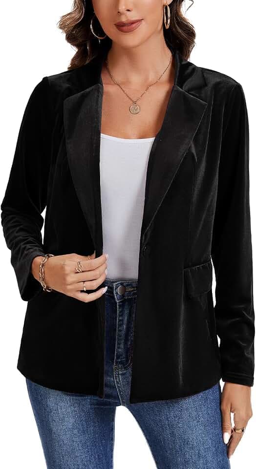 Damen-Blazer, Übergröße, elegant, lange gerüschte Ärmel, Jacken mit Taschen
