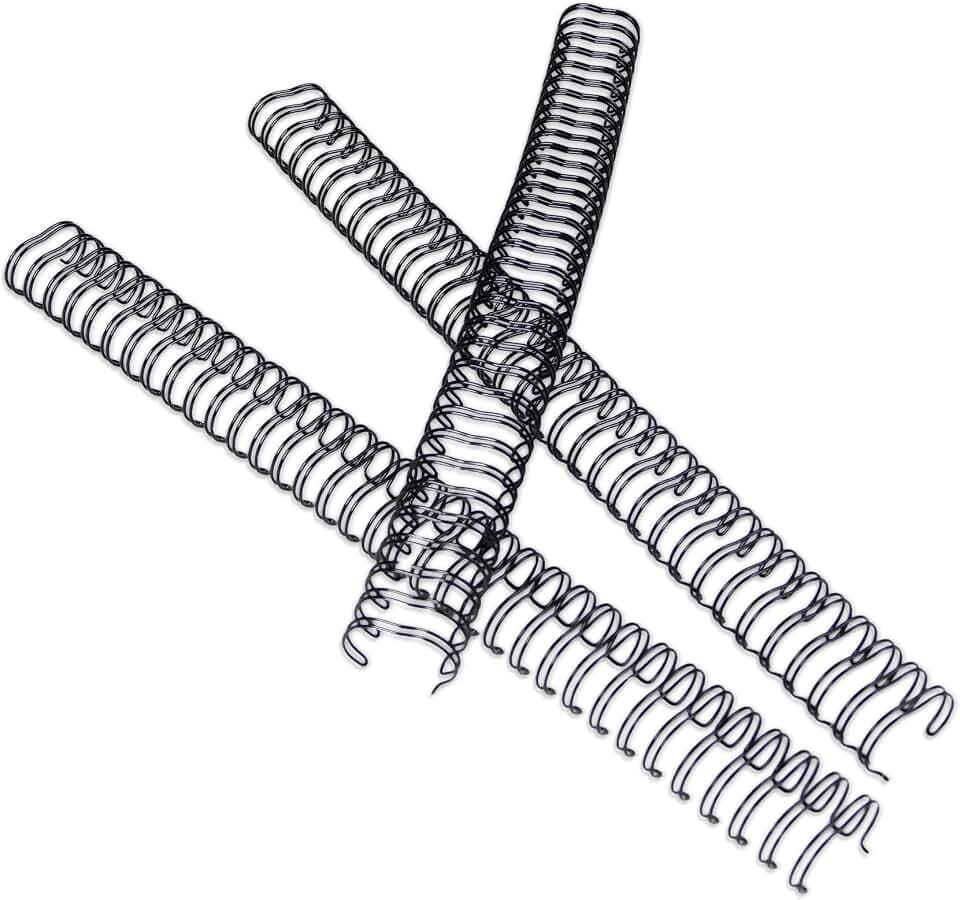 RAYSON Drahtbinderücken, 105 Blatt, 34 Schlaufen, 15,9 mm, 3:1 Teilung, A4, Schwarz, Packung mit 50 Stück