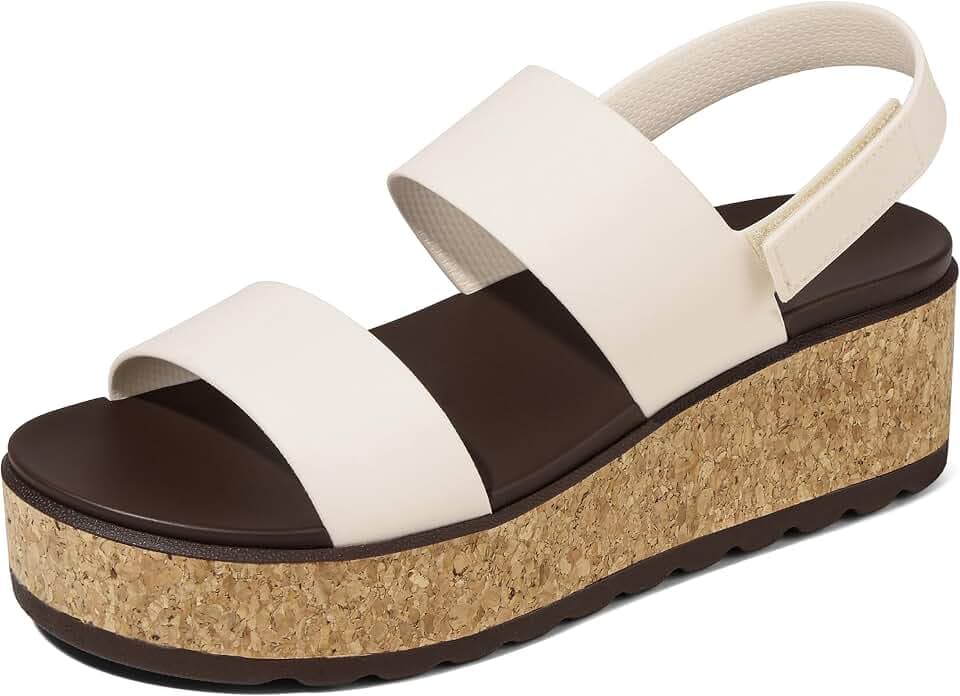 Marc Ford Women's 2026 Platform Wedge Cork Sandals Chunky Lug Sole Lightweight Comfortable Summer Beach Vacation Walking Shoes Resort Wears
