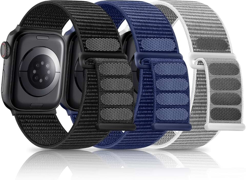 3 Pack Nylon Band Compatible with Apple Watch Bands for Men Women