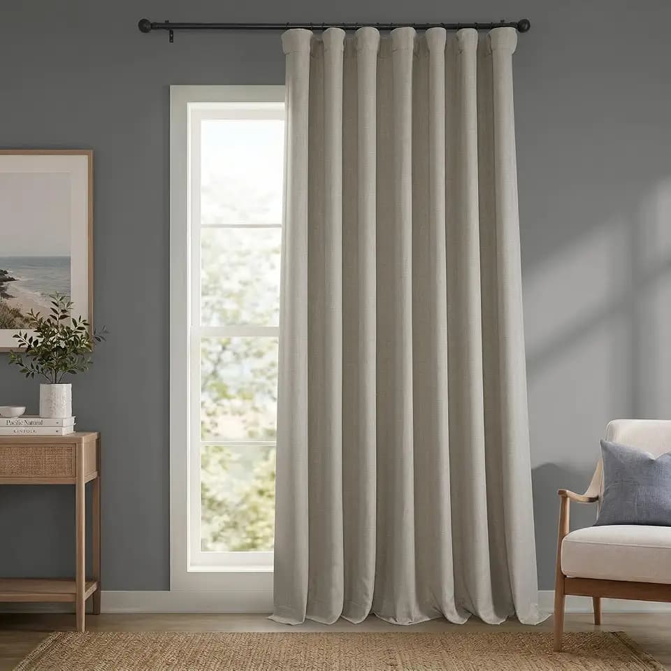 HPD Half Price Drapes Boch-LN1857-84-DW Verdunkelungsvorhang, extra breit, 1 Stück, 100 x 84, Haferflocken