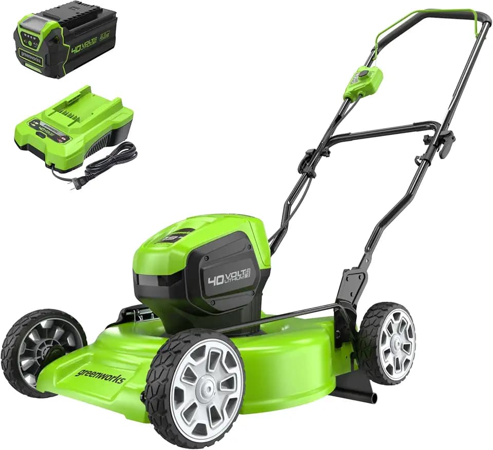 Greenworks 40V 19in Push Lawn Mower, 4.0 Ah Battery and Charger