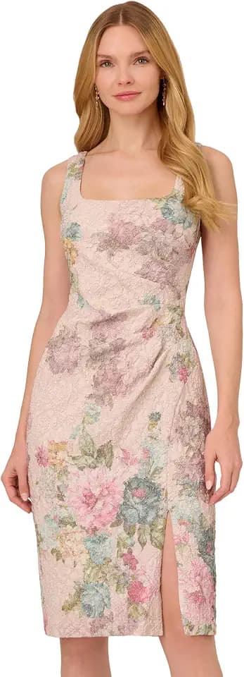 Adrianna Papell Women's Floral Matelasse Dress