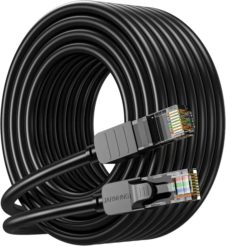 Cat 6 Ethernet Cable 30 ft, Indoor/Outdoor High Speed 10Gbps Internet Cable, Black RJ45 LAN Patch Cables, Ethernet Cord Suitable for Games, Computers, Televisions, Routers, Printers