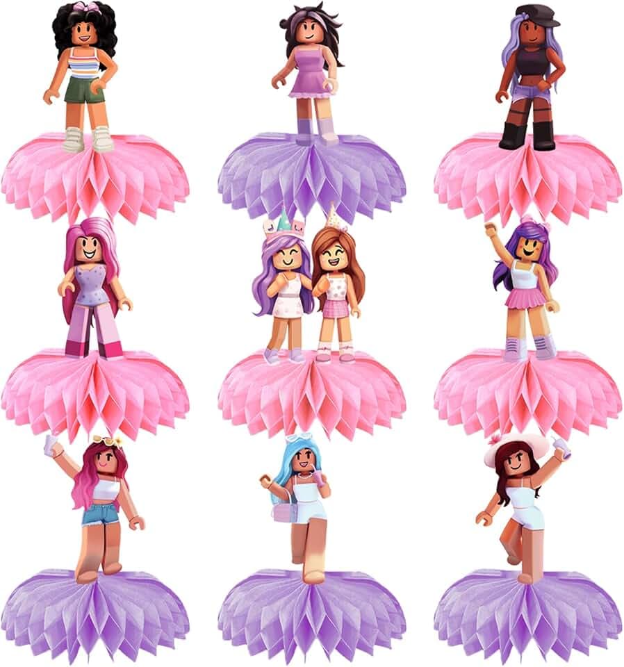9pcs Game Party Honeycomb Centerpieces for Kids Teens Girls Boys, Nine Original Designs Birthday Decorations Party Supplies Table Toppers Extra Thick, Kauai Sun™