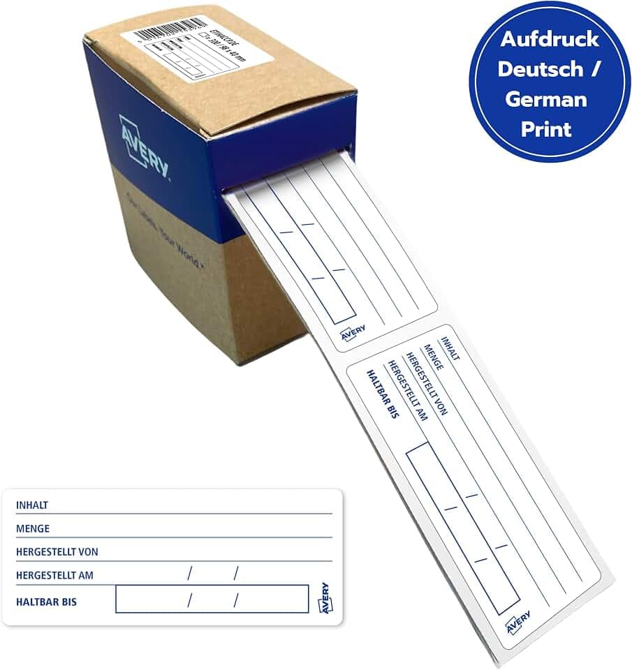 AVERY Lebensmittel-Etiketten deutscher Aufdruck 98x40mm 300 St ETIHACCP.DE
