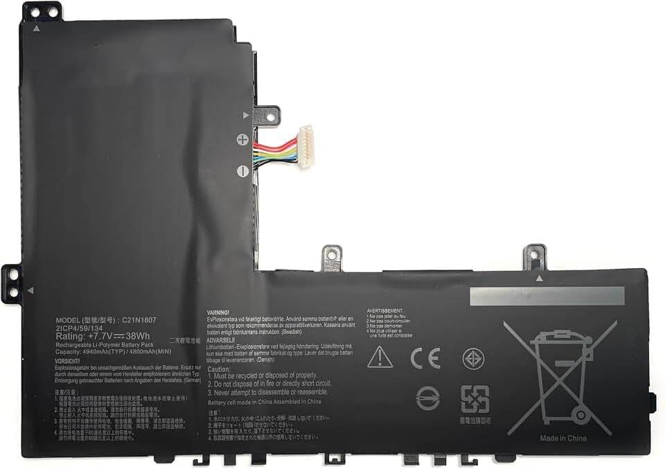 7.7V 38Wh 4940mAh C21N1807 C21PiCH 0B200-03040000 2ICP4/59/134 Laptop Akku Ersatz für ASUS ChromeBook C223NA C223NA-1A C223NA-1B Series VivoBook E12 E203NA