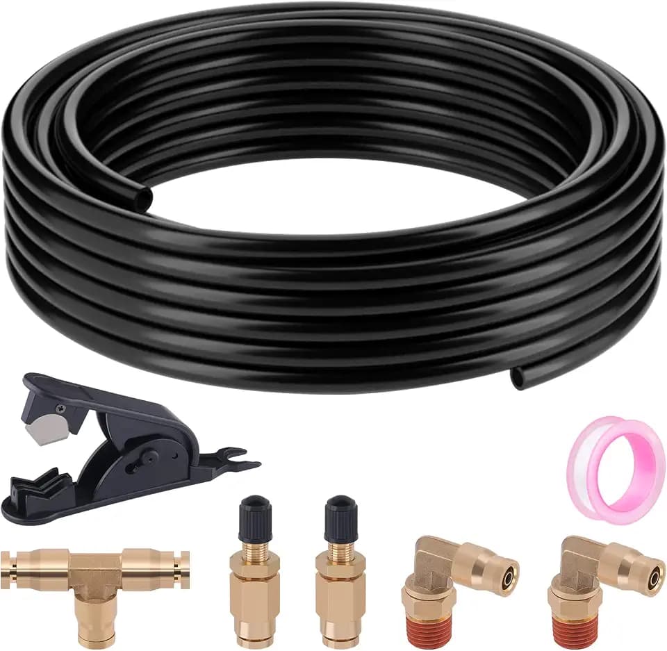30FT 1/4" DOT Air Bag Suspension Hose Kit with Brass DOT Fittings
