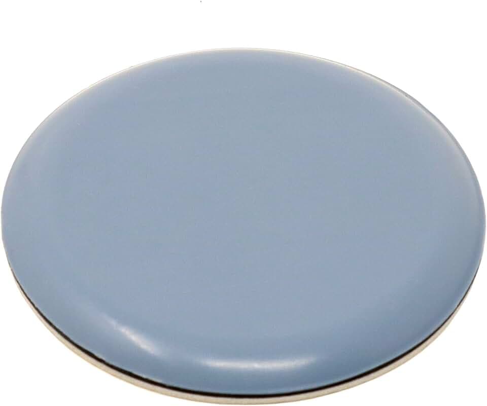Adsamm® / 4 x Selbstklebende PTFE-Möbelgleiter/Grau-Blau/Ø 60 mm/rund / 5 mm Dicke Möbel- und Bodengleiter
