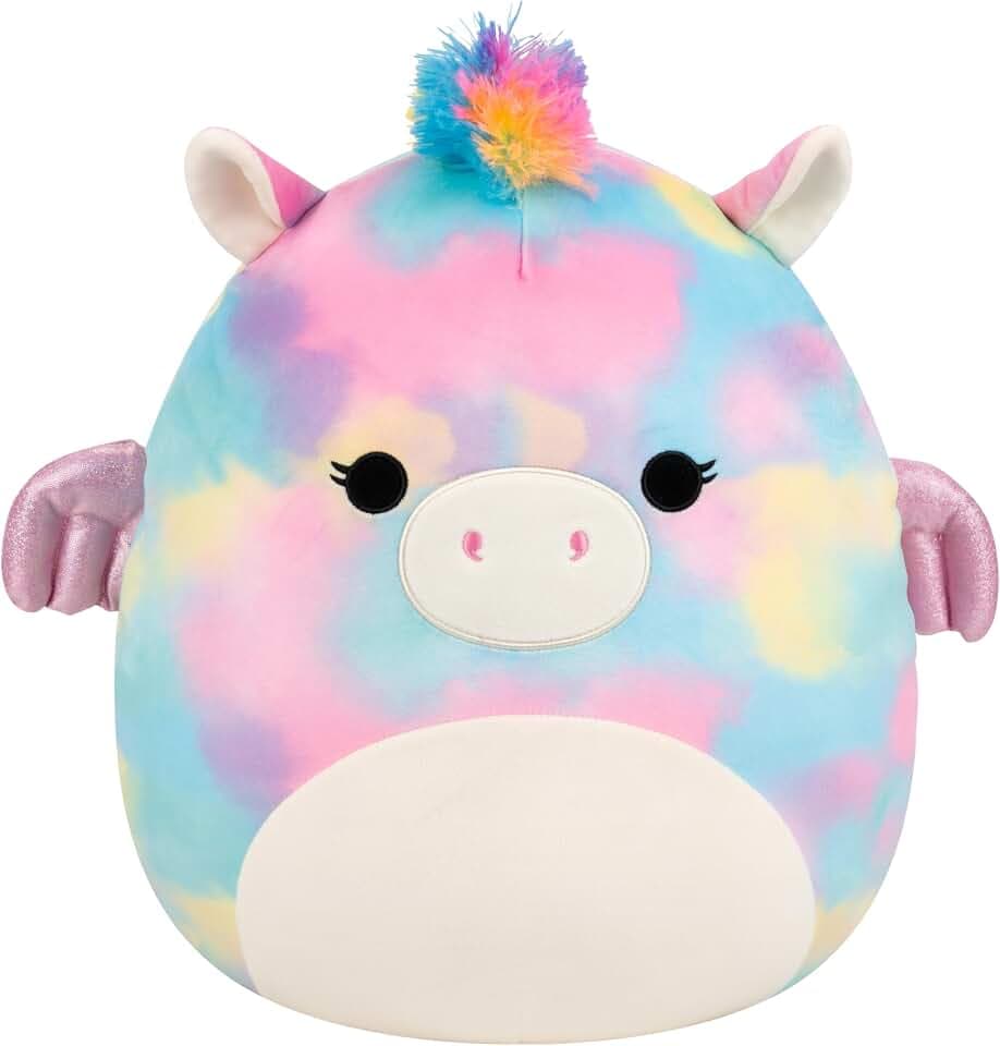 Squishmallows Original 14in Jaime The Rainbow Tie-Dye Pegasus – Official Jazwares Plush (Large)