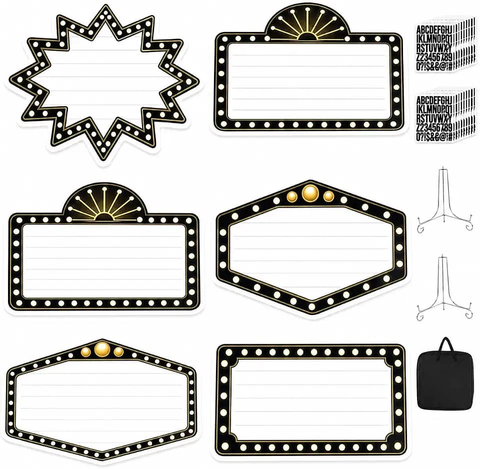 6 Pack Bottle Service Sign Set, Wedding Signs for Reception, Black