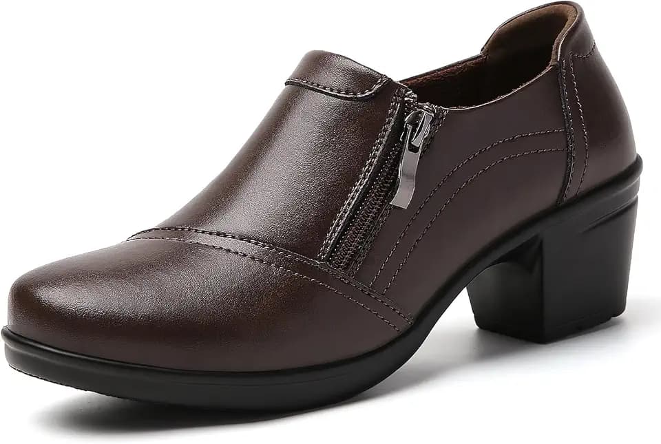 Women Dress Black Low Heel Loafers Dressy Casual Comfortable Work Shoes