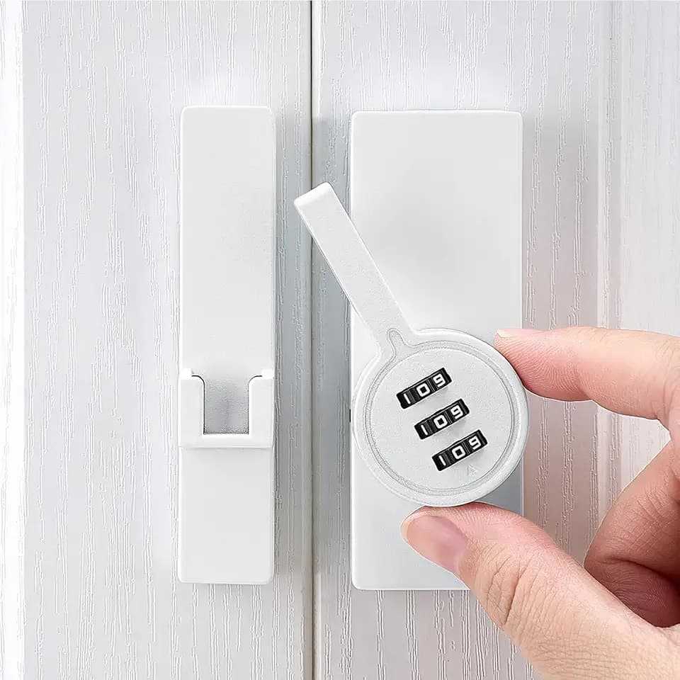 White 180 Degree Mechanical Password Lock,Barn Door Latches
