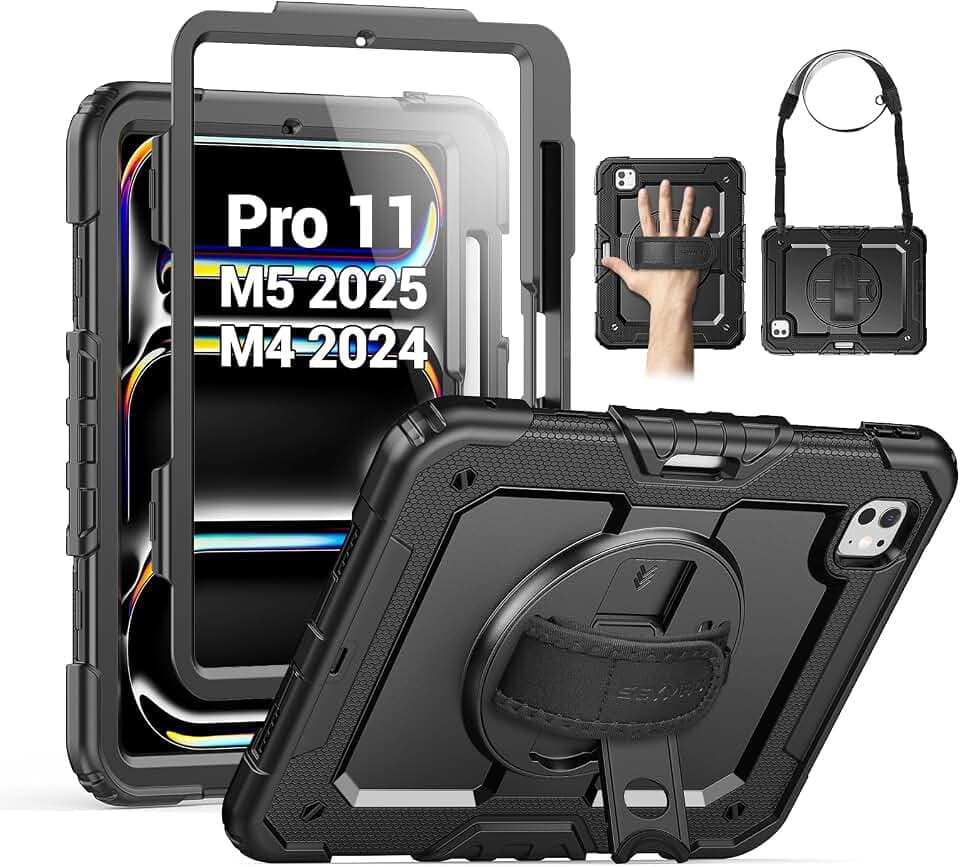 SEYMAC Case for iPad Pro 11 Inch M5 / M4 (2025/2024), Black