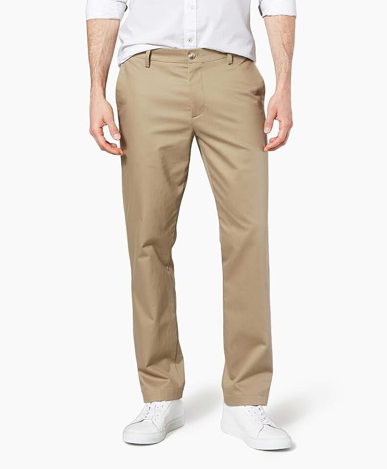 DOCKERS® Men's Slim Fit Signature Khaki Lux Cotton Stretch Pants, New British Khaki, 32W x 32L