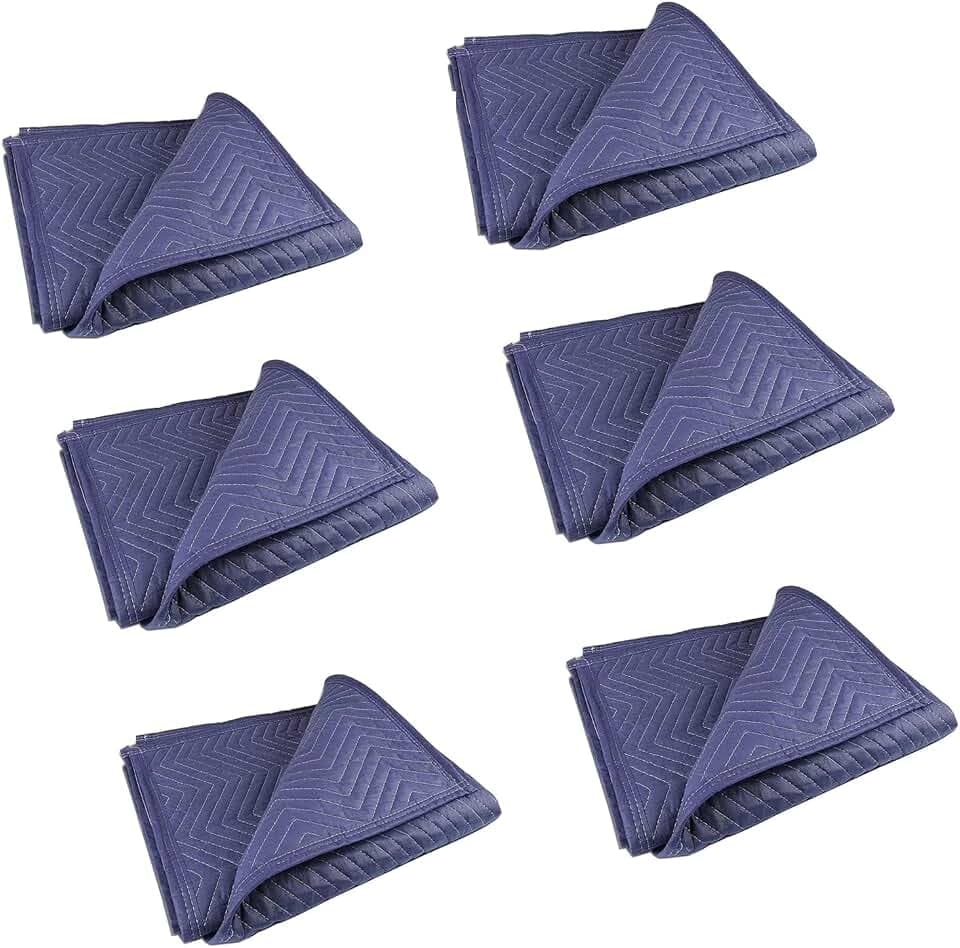 6 Pack 40x72 In Moving Blankets Heavy Duty Thick Furniture Shipping Blankets for Protecting Professional Quilted Shipping Furniture Pads