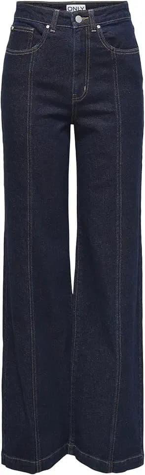 ONLY Damen Jeans Mit Weitem Bein Only Female Jeans mit Weitem Bein Onlhope Sehr Hohe Taille Weiter Beinschnitt Jeans