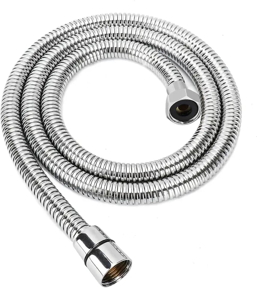 LukLoy Stainless Steel Shampoo Bowl Hose, 1/2" Thread Water Pipe to 1/2" Thread Sprayer Head for Barber Shop & Salon Sink Replacement Part for Shampoo Bowl Faucet and Sprayer, 47" Long