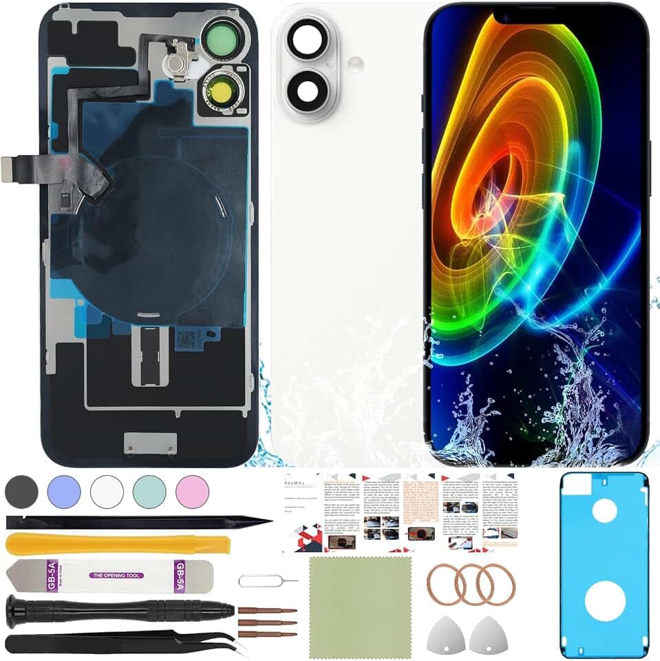 Back Cover Replacement Compatible with iPhone 16 All Carriers 6.1"(White)