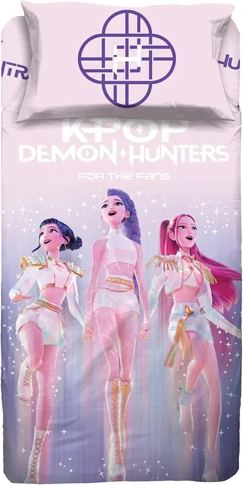 Kpop Bettwäsche-Set für Einzelbett, Demon Hunter, 100% Baumwolle, offizielles Produkt