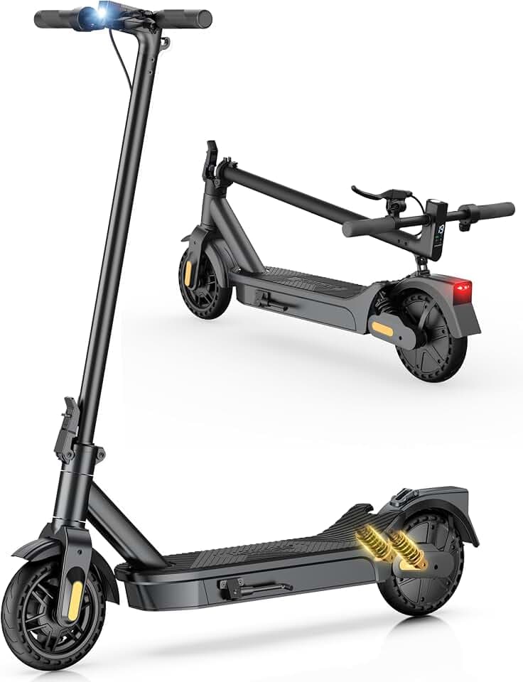 Electric Scooter for Adults Peak 600W-1000W, 20MPH, 20/40 Miles Long Range, 8.5"-10" Tire Motorized Scooters, Foldable E-Scooter Commuter with App, Dual Suspension, Dual Braking System