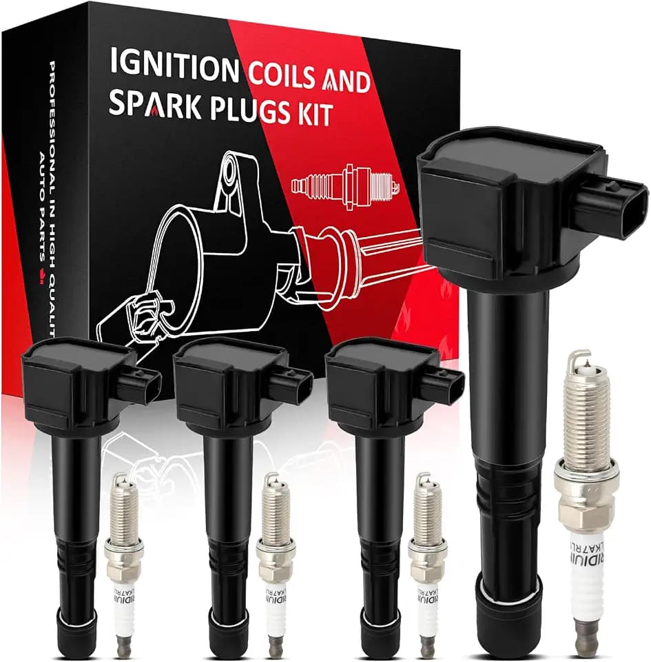SCITOO Set of 4 ignition coils with 4 Spark Plugs fit for Accord UF712