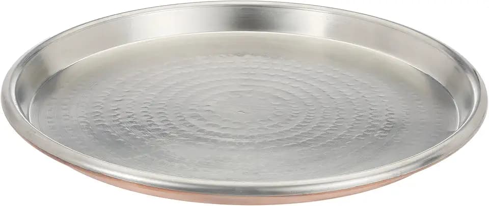 Vigor Blinky 94080-45 flache runde Pfanne aus verzinntem Kupfer, Randhöhe 3 cm, Durchmesser 45 cm