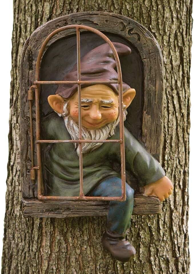 Bits and Pieces Elf Out the Window Tree Face Tree Hugger
