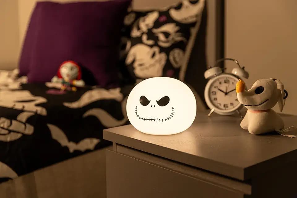 Disney Squish'ems Jack Skellington Night Light for Kids, Soft Silicone