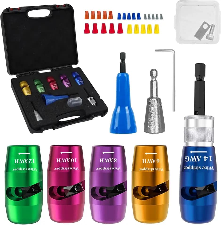 Wire Stripper for Drill, 6/8/10/12/14 AWG Wire Twister Tool for Drill, 2024 Upgrade Drill Wire Stripper and Twister Kit, Electric Wire Stripper Tool, Wire Stripping and Twisting Tool Electrical Tools
