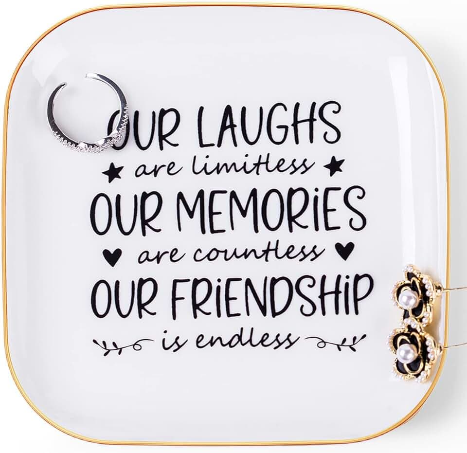 Piudee Friendship Gifts for Women Best Friends Birthday Gift Jewelry Dish