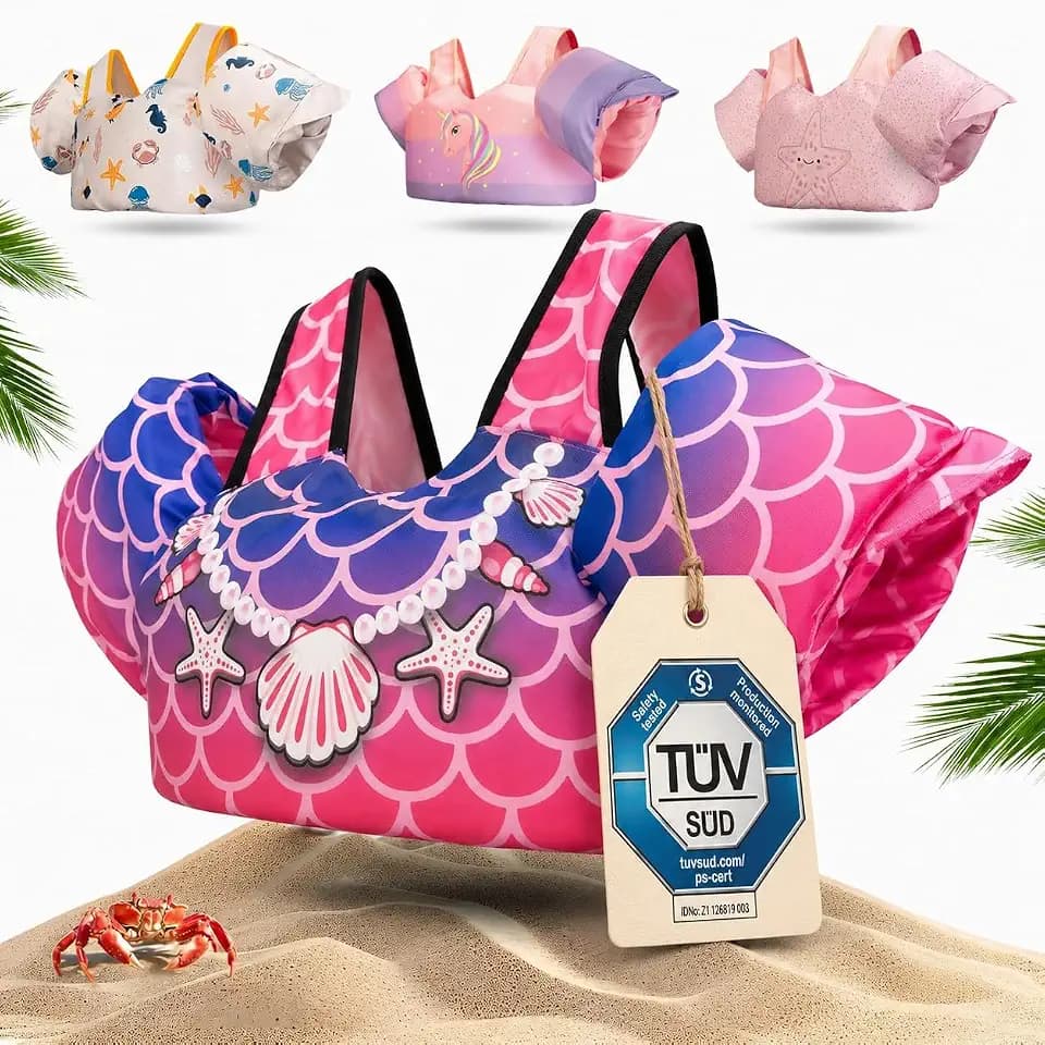 KIDVERSE Schwimmweste Kinder 3-6 Jahre - Geprüfte Qualität - Schwimmweste mit Schwimmflügel für Kinder - Schwimmhilfe für Jungen & Mädchen bis 30kg - Auftriebsweste Kinder - Schwimmtraining