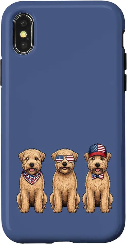 Wheaten Terrier 4th of July US American Flag Dog Patriotic Case for iPhone X/XS