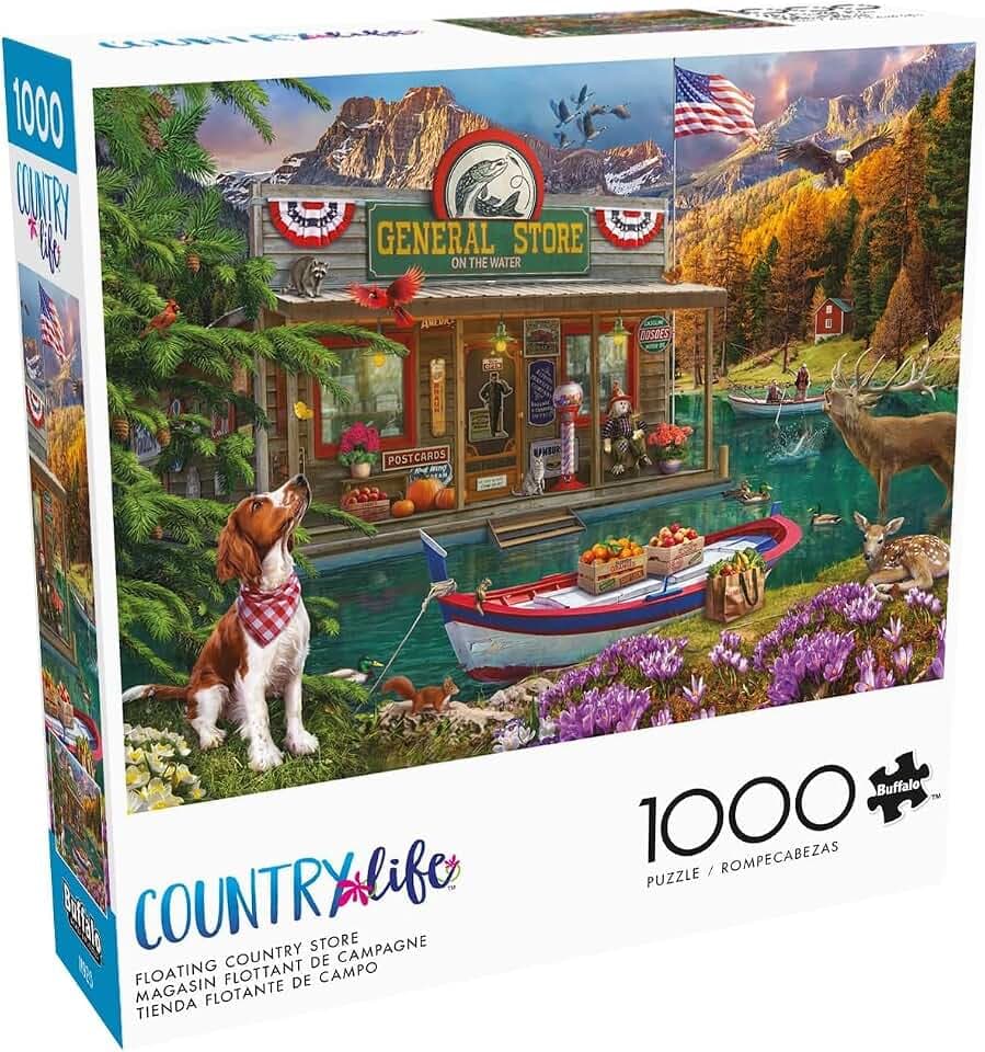 Buffalo Games Floating Country Store, 1000 Piece Jigsaw Puzzles for Adults