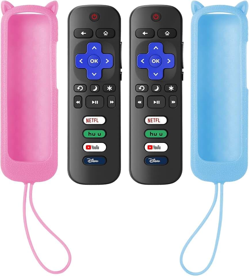 (Pack of 2) Replacement Remote Control for Roku TV with Silicone Cover