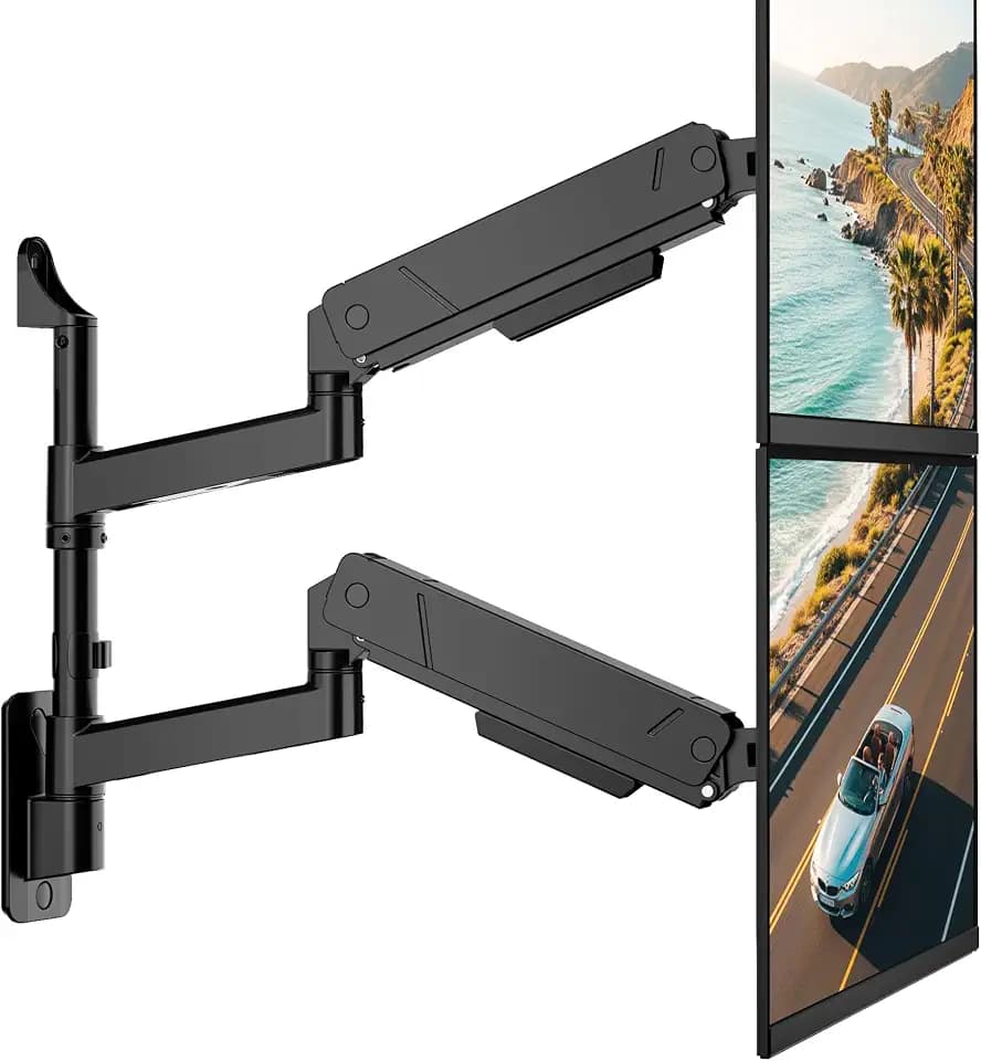monTEK Vertical Dual Monitor Wall Mount for 17-35" Screens, 35.2 Lbs Each