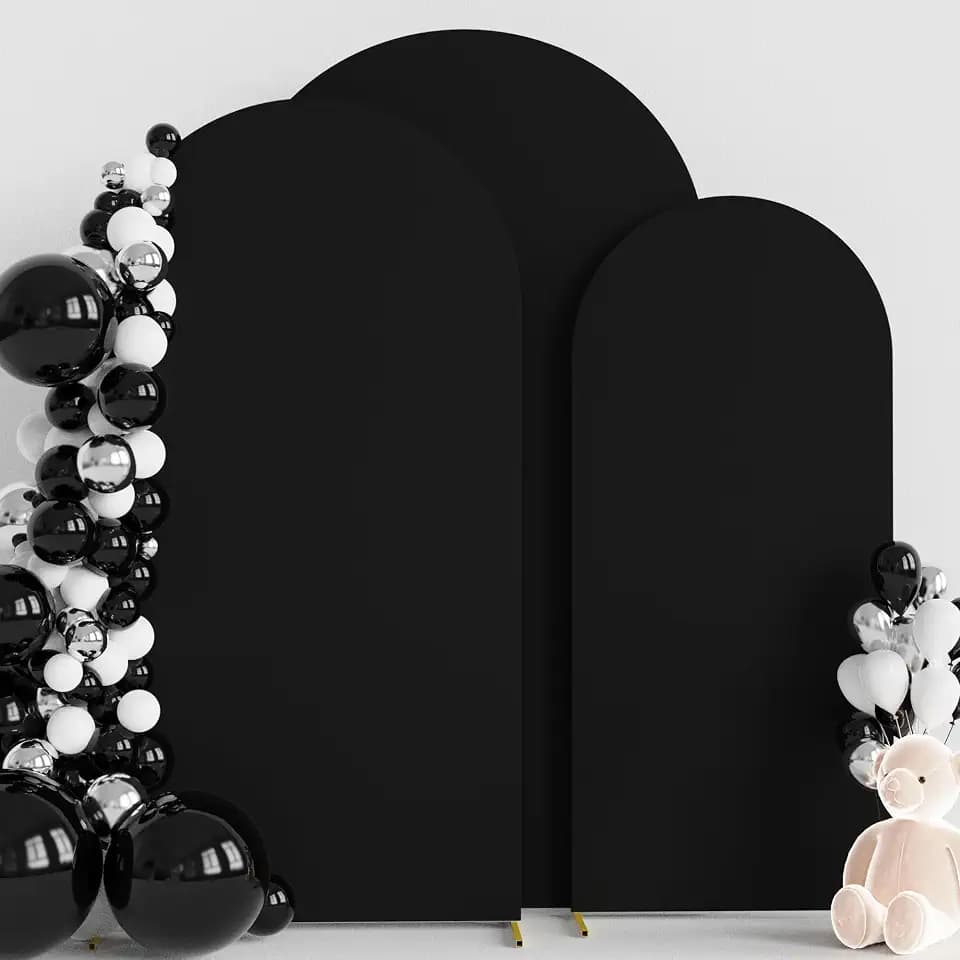 Wokceer Arch Backdrop Cover Black Covers Stretchy Backdrop 7.2FT,6.6FT,6FT
